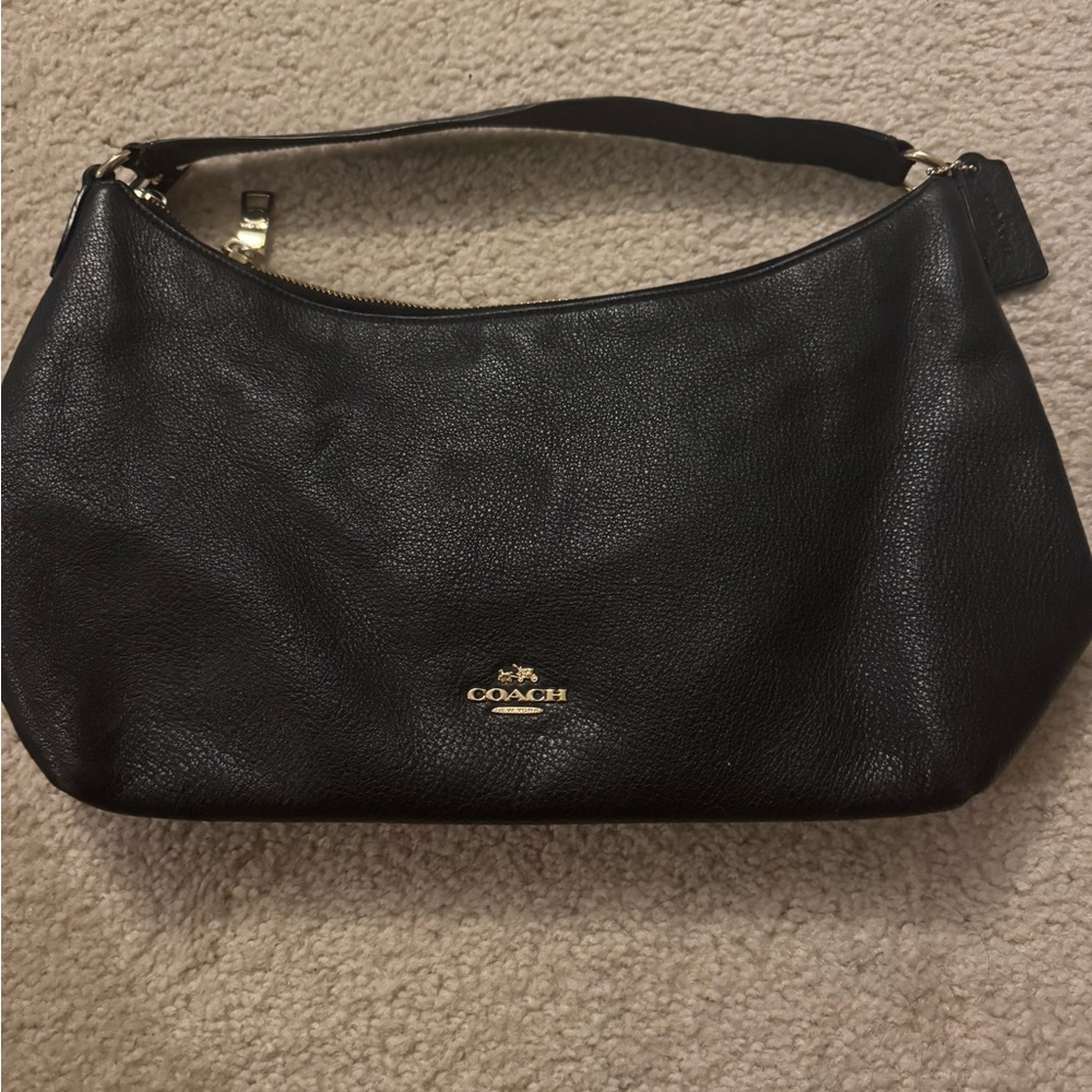 Coach Black Leather Hobo Bag